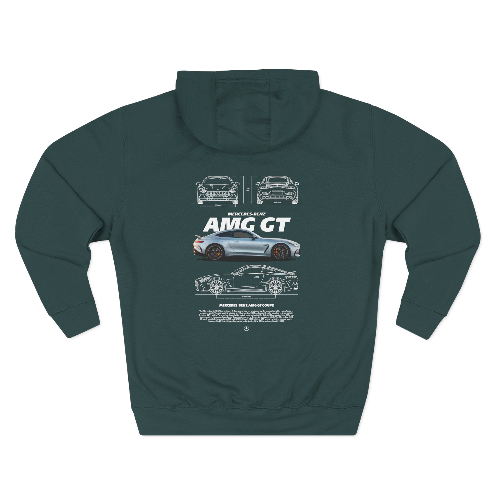 AMG GT Car Hoodie — Racing Sports Coupe Graphic Fleece Hoodie
