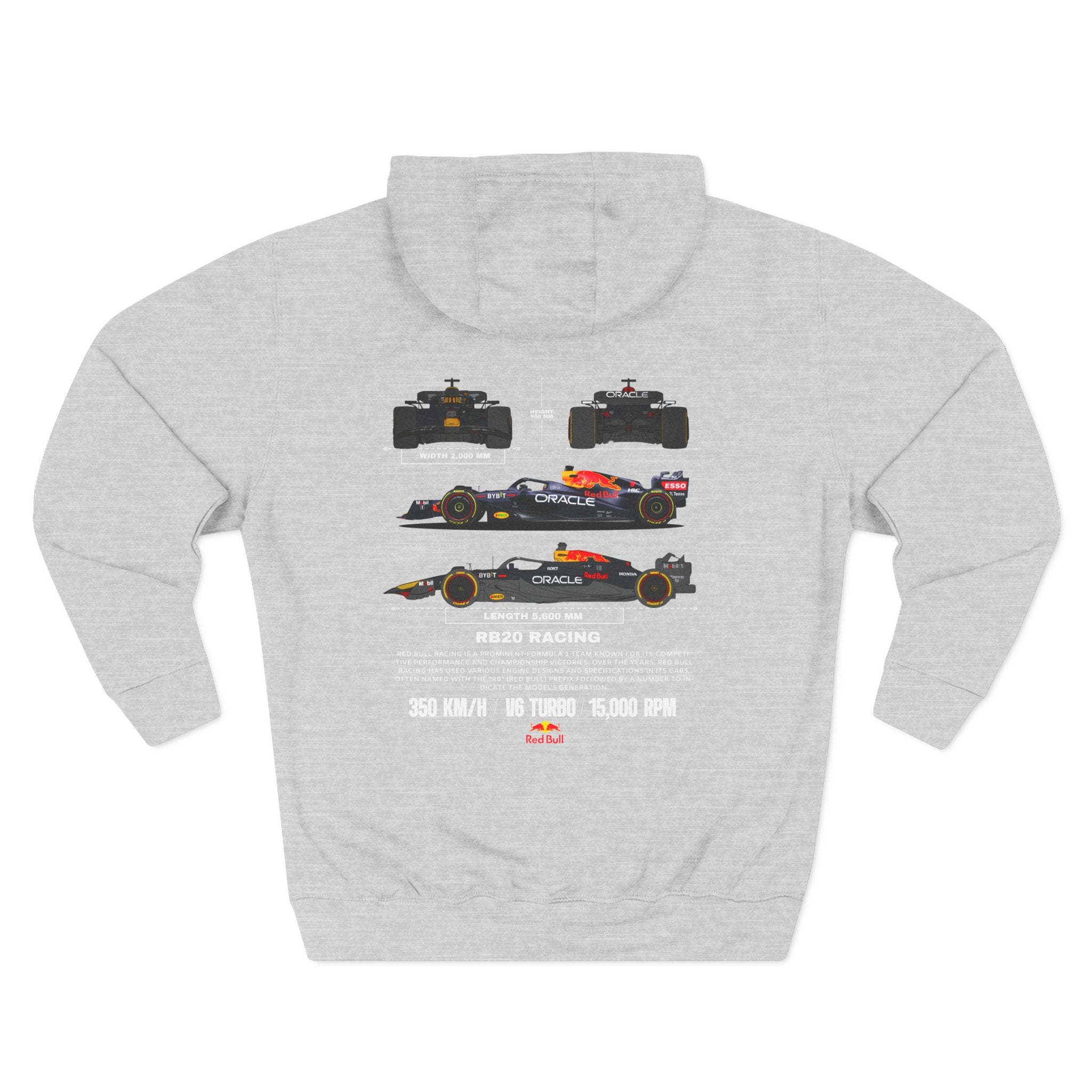 Formula Racing Three-Panel Hoodie — Team Car Lineup Graphic