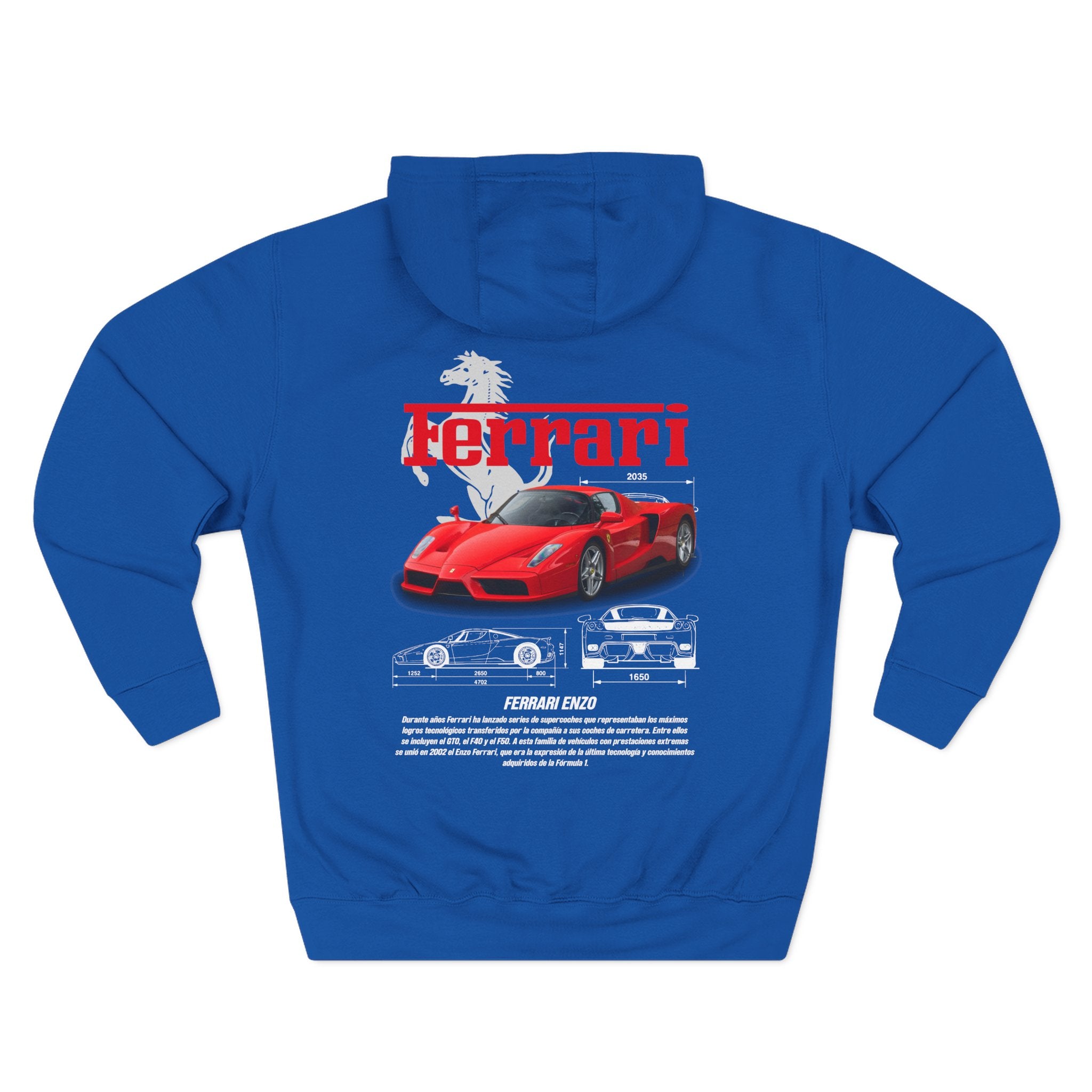 Ferrari Race Car Hoodie — Retro Red Supercar Graphic Fleece