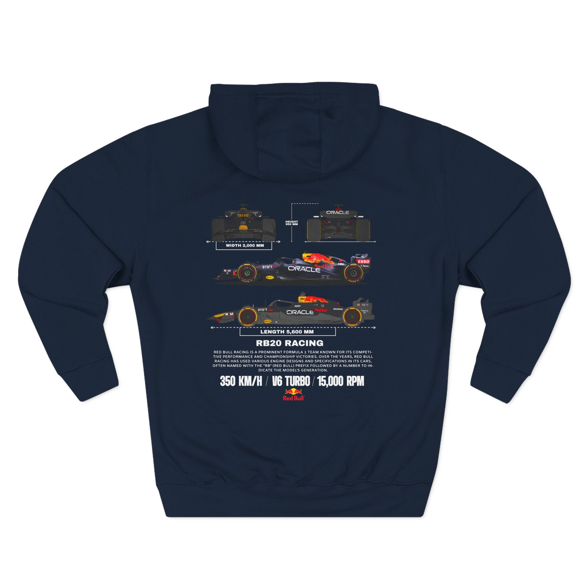 Formula Racing Three-Panel Hoodie — Team Car Lineup Graphic