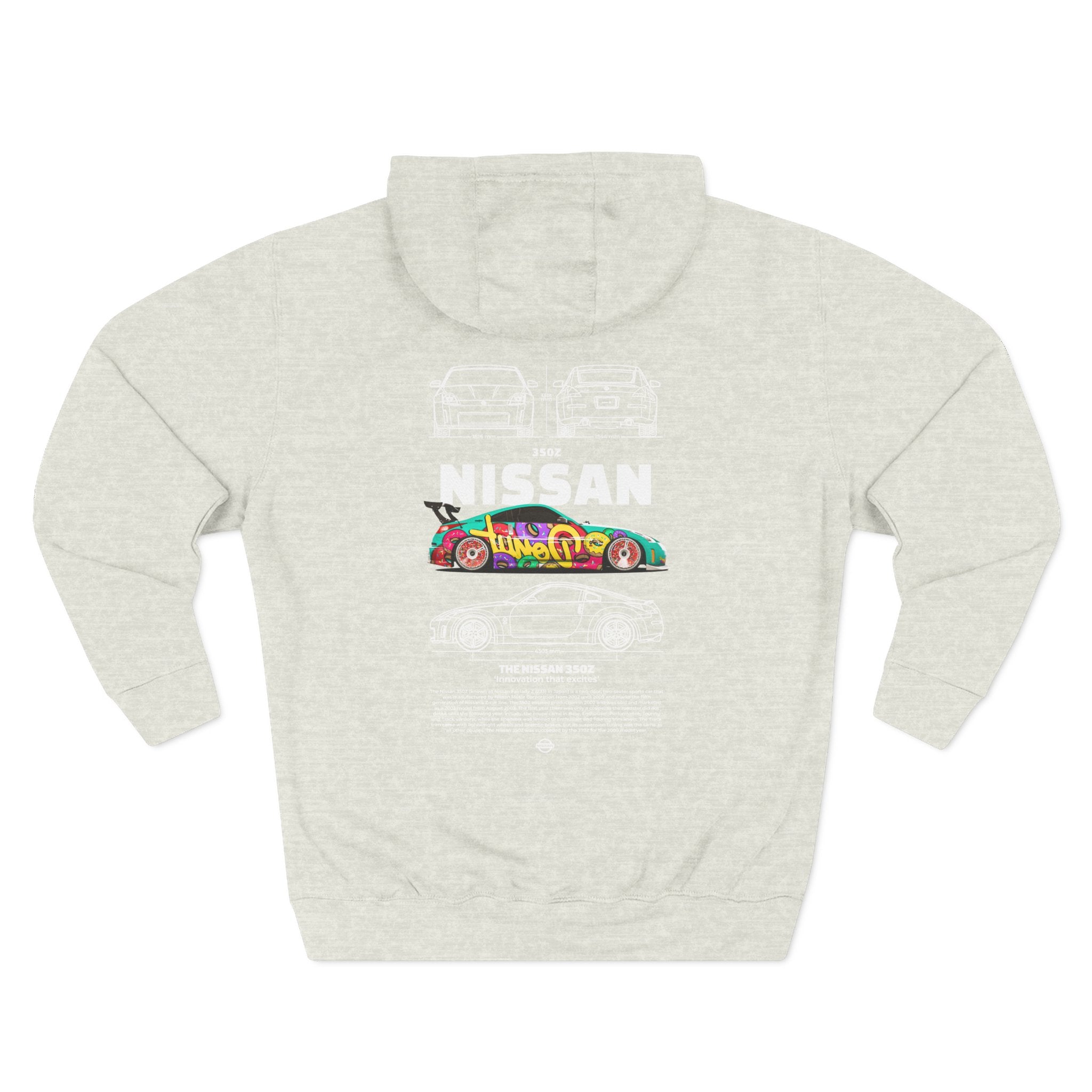 Nissan Skyline Retro Race Car Hoodie — Colorful JDM Graphic Back Print