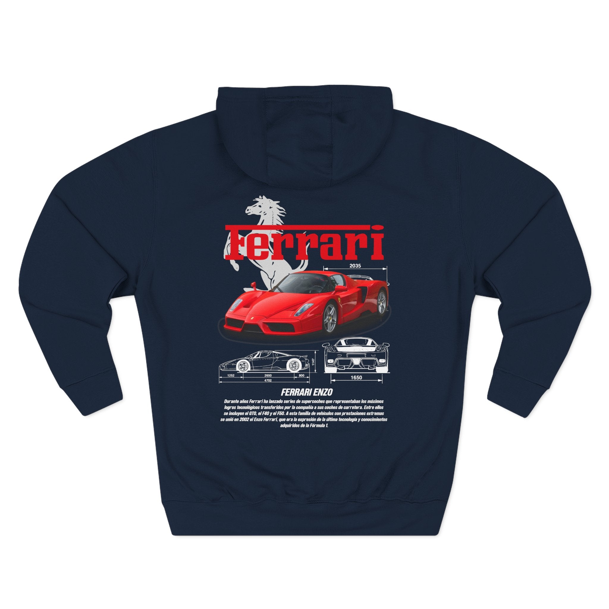 Ferrari Race Car Hoodie — Retro Red Supercar Graphic Fleece