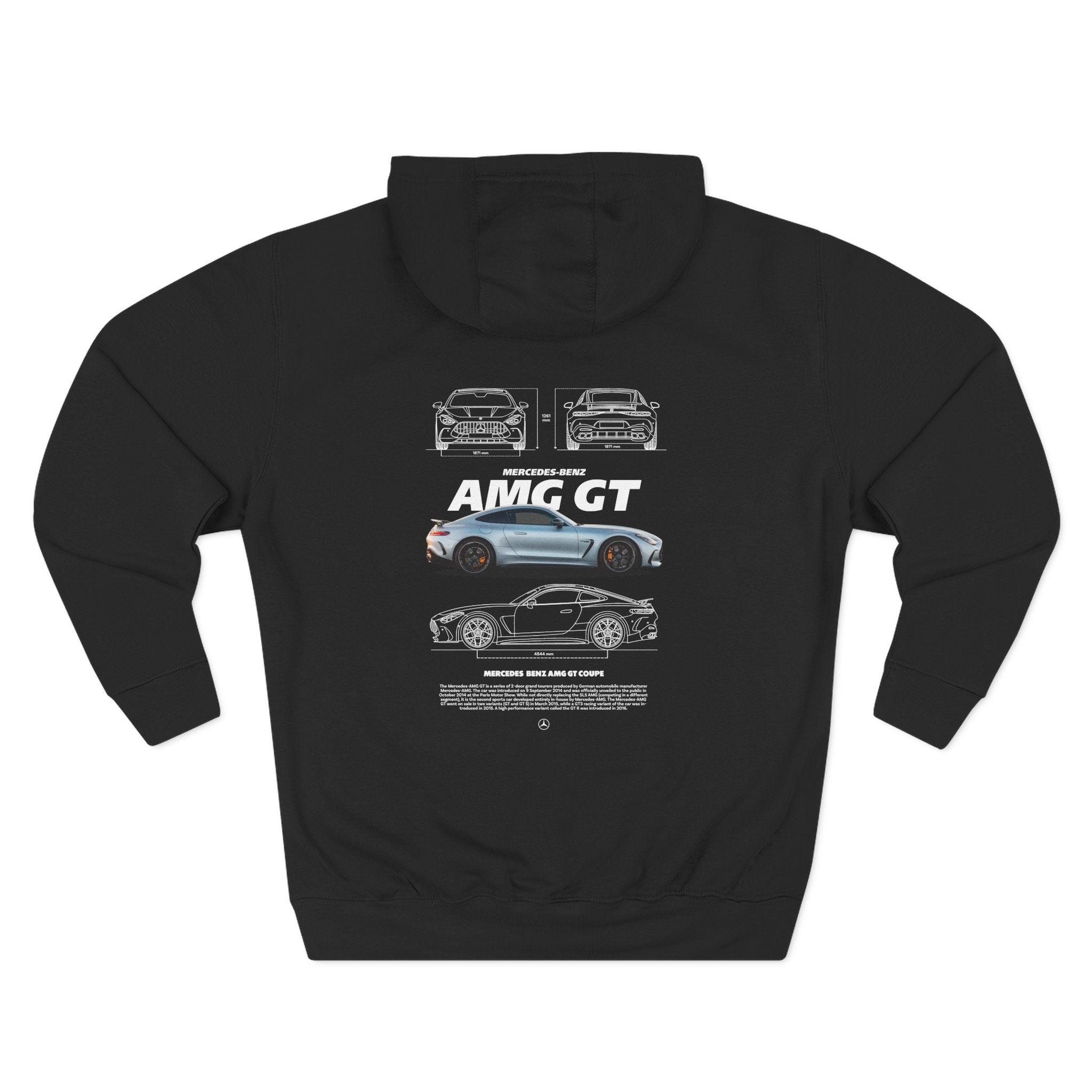 AMG GT Car Hoodie — Racing Sports Coupe Graphic Fleece Hoodie