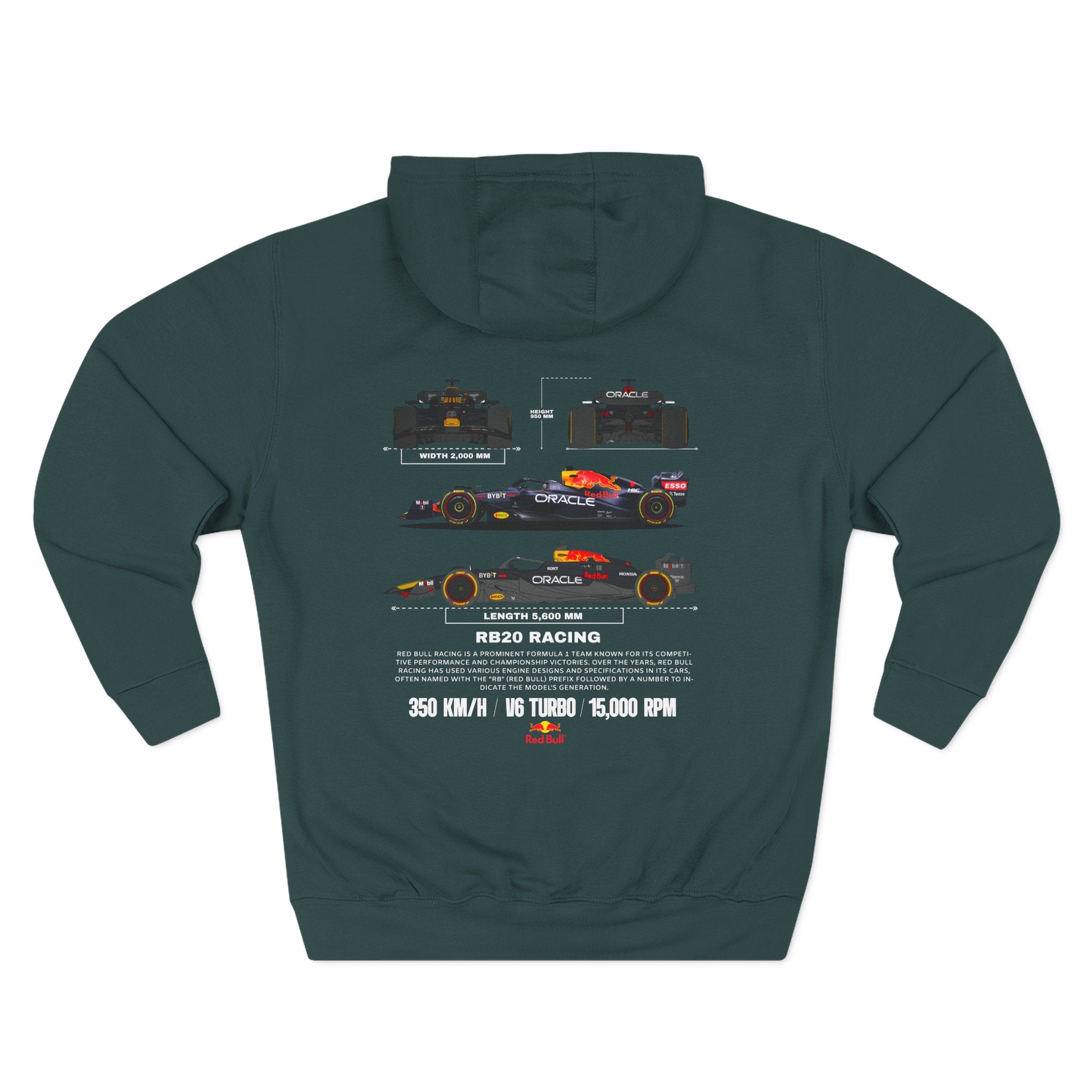 Formula Racing Three-Panel Hoodie — Team Car Lineup Graphic