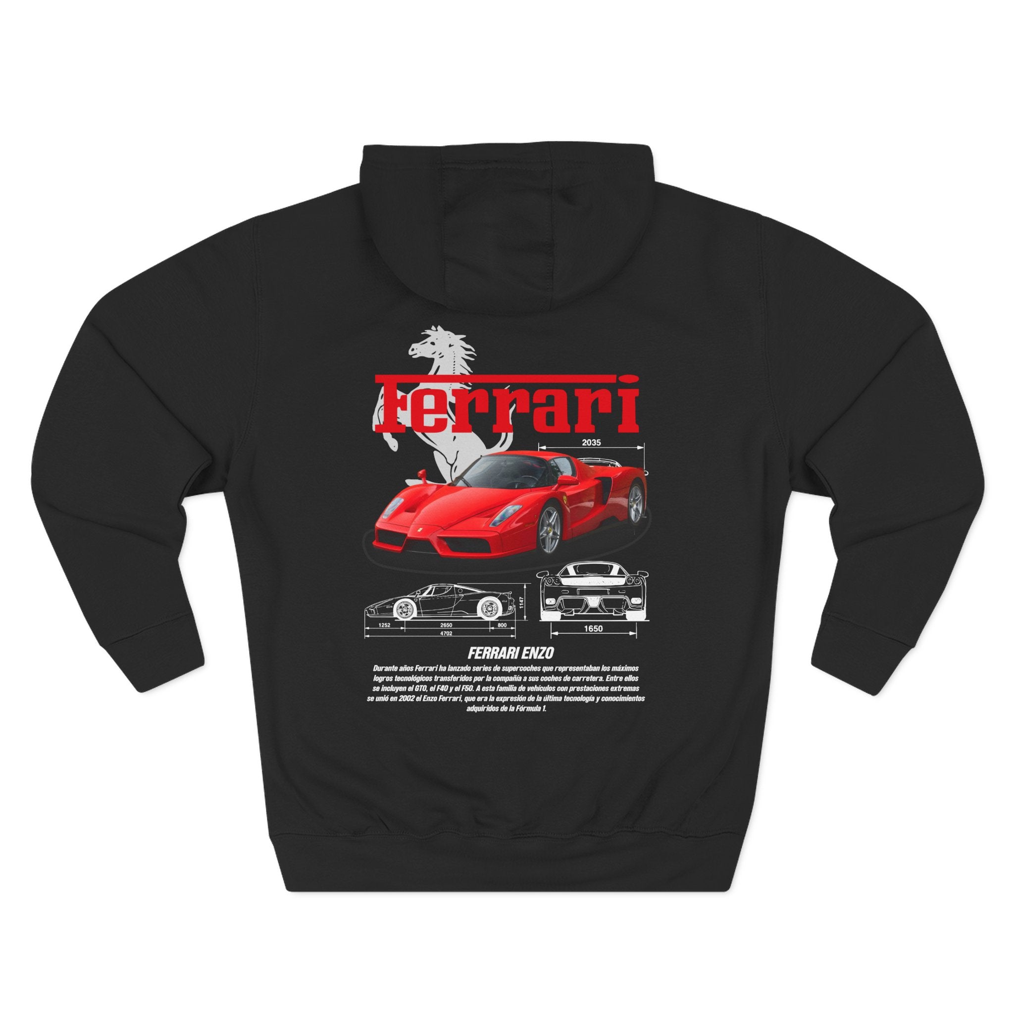 Ferrari Race Car Hoodie — Retro Red Supercar Graphic Fleece
