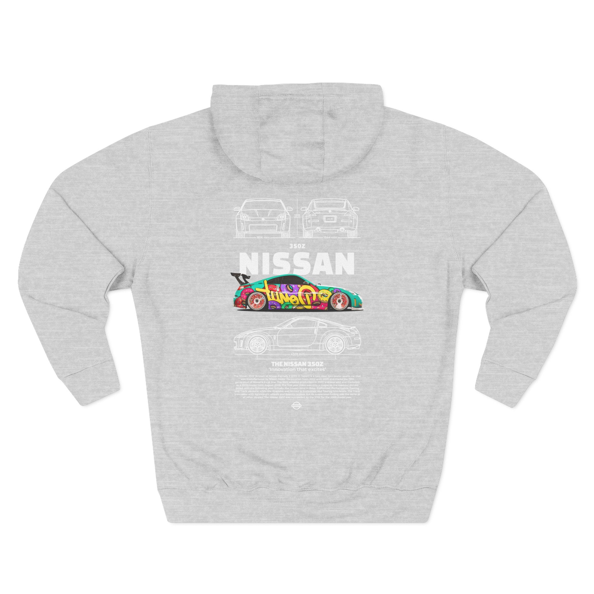 Nissan Skyline Retro Race Car Hoodie — Colorful JDM Graphic Back Print