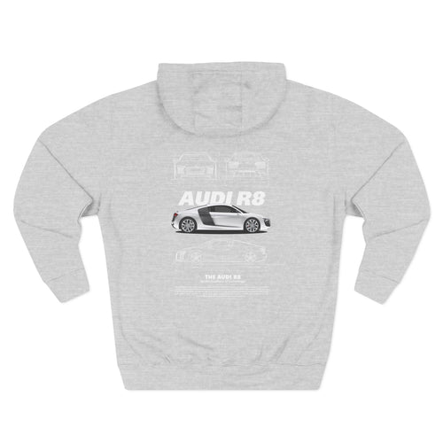 Audi R8 Hoodie — Three-Panel Fleece Sports Car Graphic Hoodie