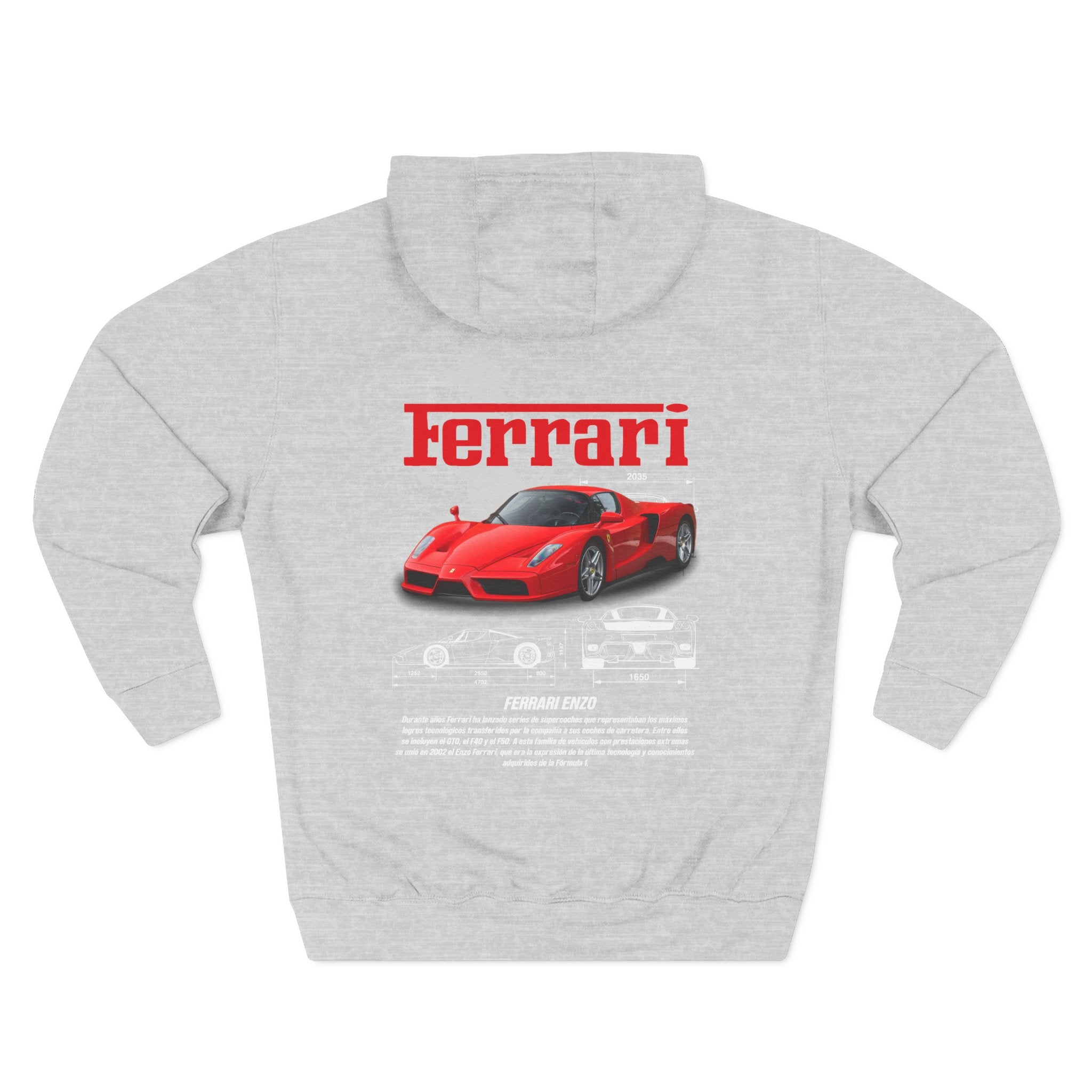 Ferrari Race Car Hoodie — Retro Red Supercar Graphic Fleece